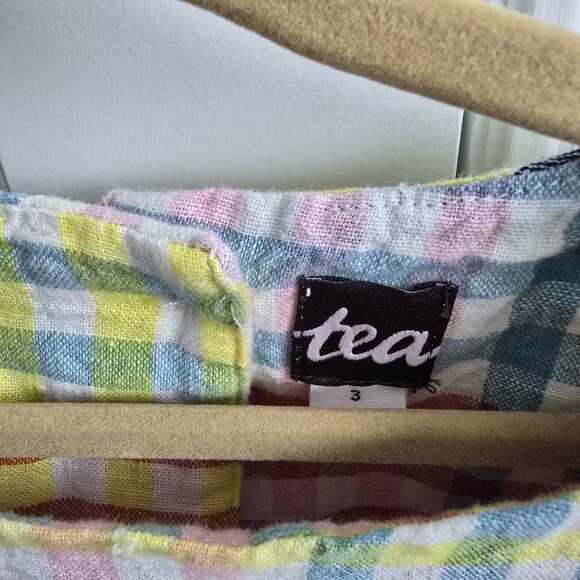 3T Tea Collection Paloma Plaid Woven Ruffle Top - Picture 3 of 5